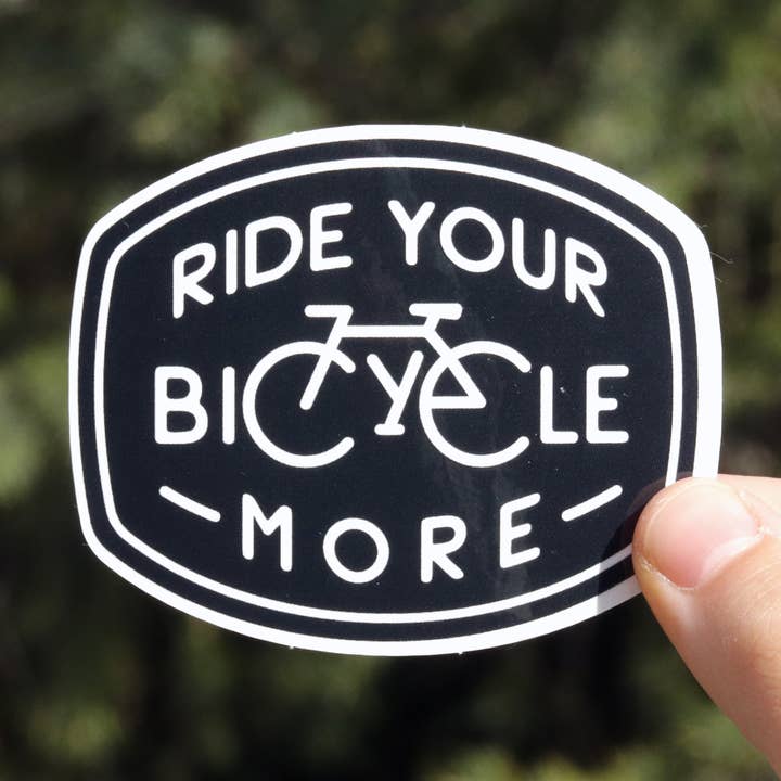 Ride Your Bicycle More, Cyclist Sticker | Bike Decal for wholesale by Squatchy