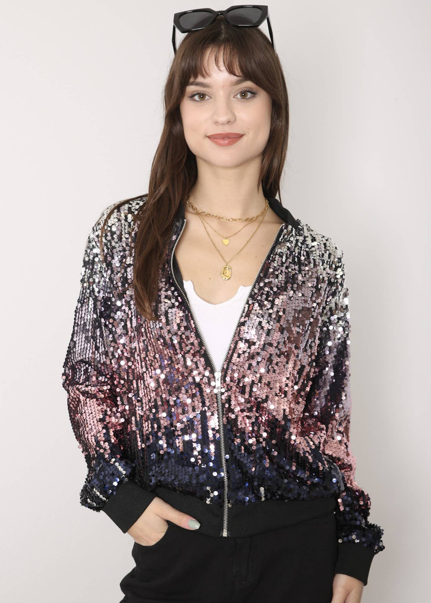 Anna Kaci Wholesale - Vente Bombers – femme - Blouson aviateur zippé à sequins111