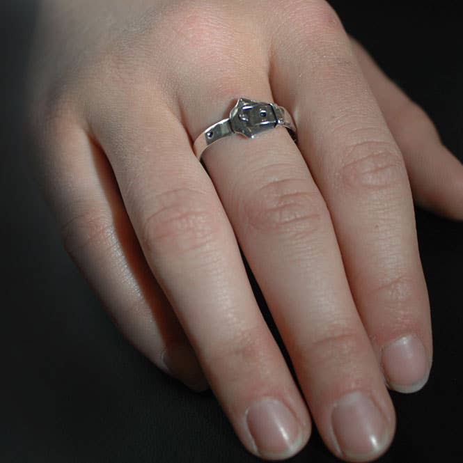 Belt Buckle Ring in Sterling Silver for wholesale by Hi Octane | SilverBotanica