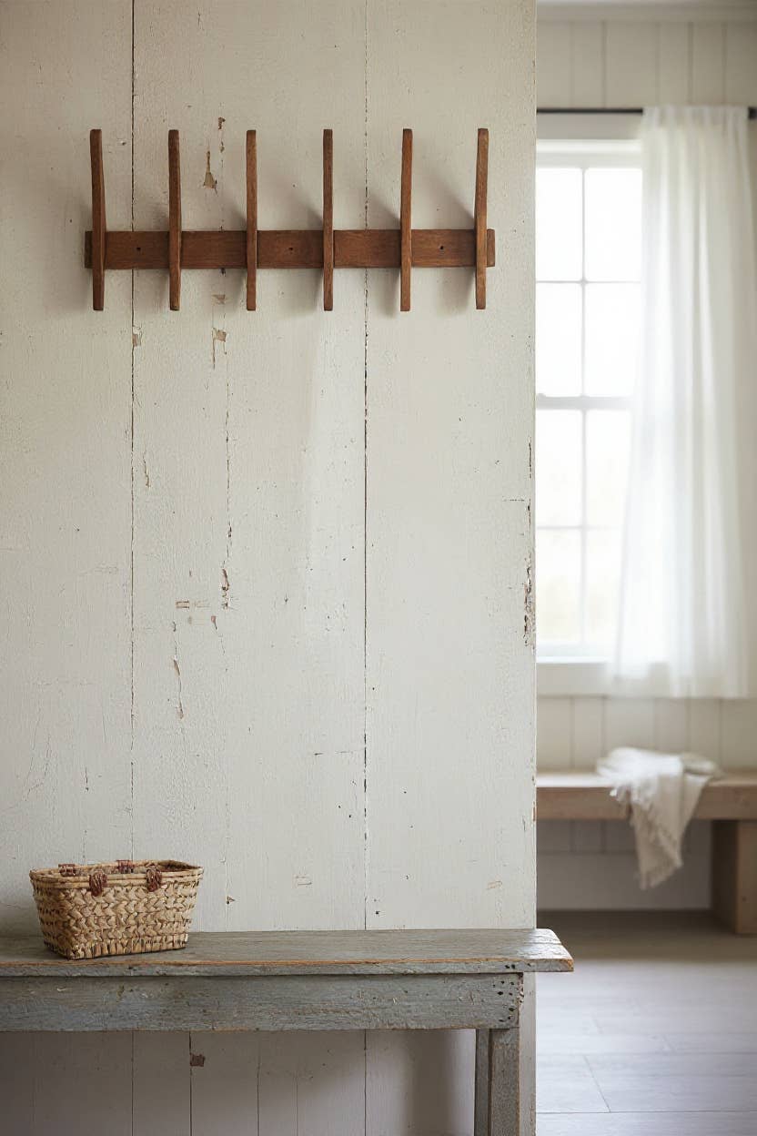 Made Market Co. - Venta al por mayor Ganchos de pared - Perchero de pared grande de madera con diseño mid-century1