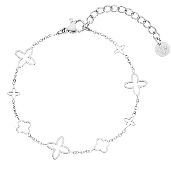 Schmuckgroßhandel - Wholesale Charm/Dangle Bracelet - Fancy Clover Bracelet | 18K Gold Plated3