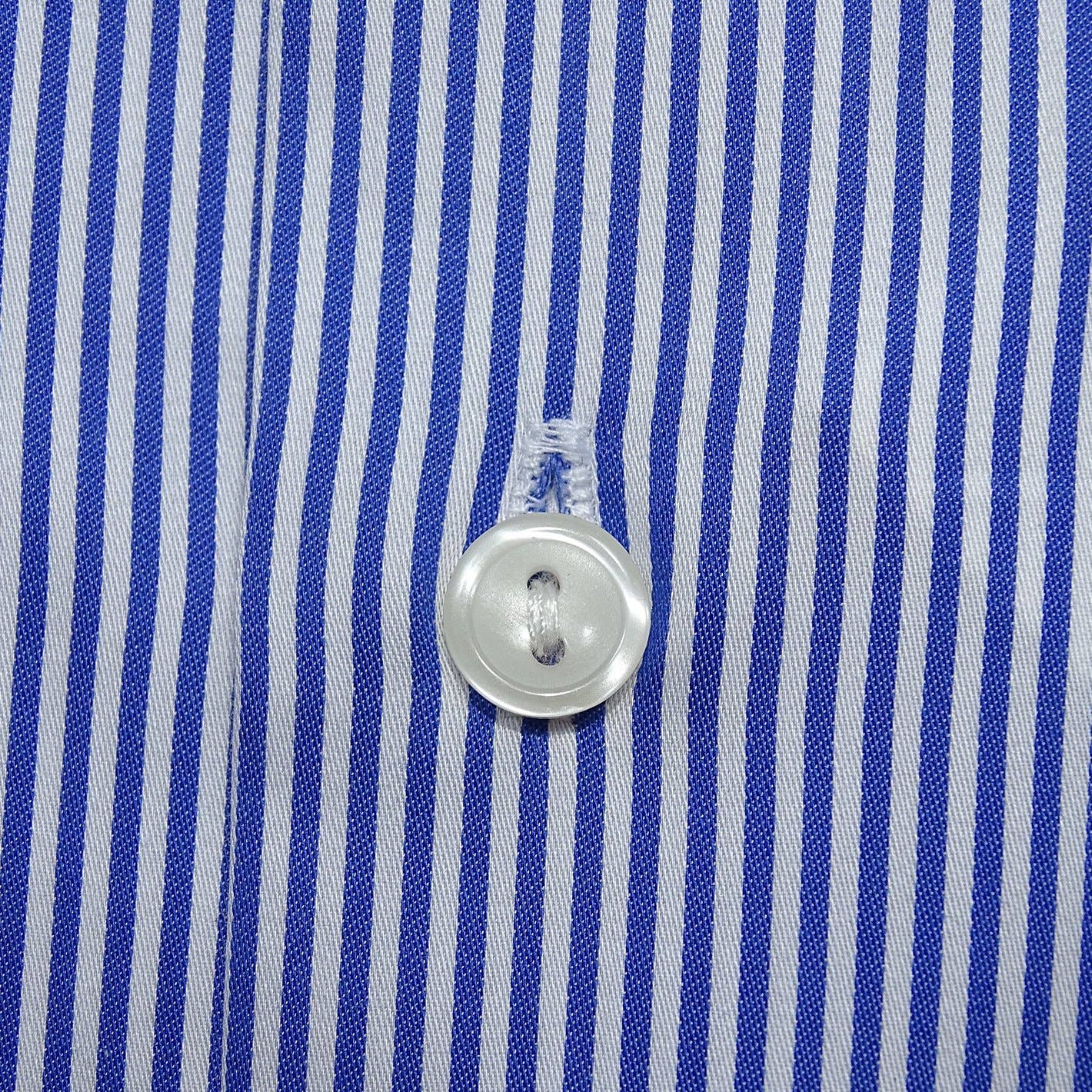 English Threads - Wholesale Button Down Shirt - Men's - Royal Blue Striped Poplin Shirt - Regular Fit3