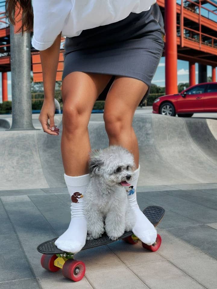 White Best Creative Socks For Pet Lovers, 2 Pairs-8 Looks! for wholesale on Faire6