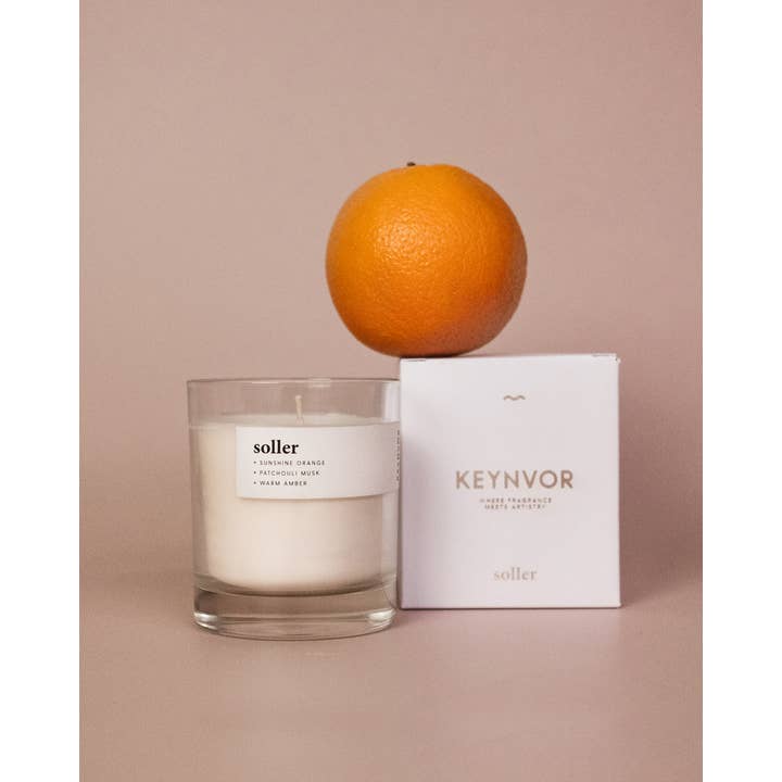 Keynvor Candle Co – wholesale Votive candle – Soller | Warm Orange + Seared Amber | Premium Soy Wax1