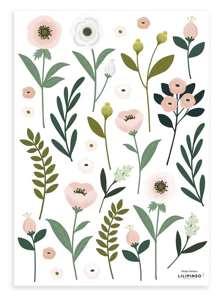 WONDERLAND - Adhesivos murales con flores de anémonas (S1324) para venta al por mayor de LILIPINSO