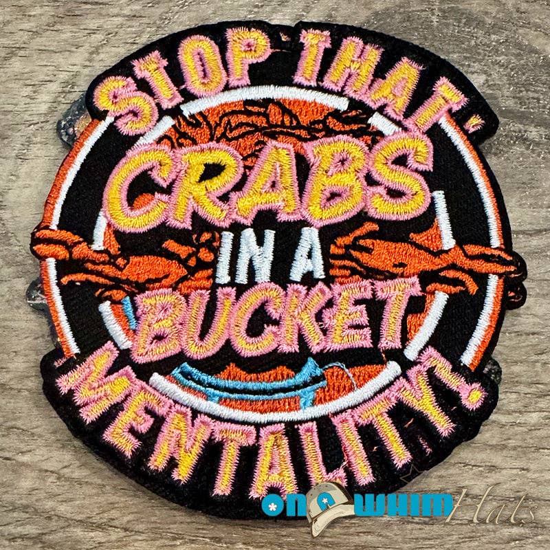 On a Whim Hats – wholesale Patch – Crabs in a Bucket Iron-On Patch0