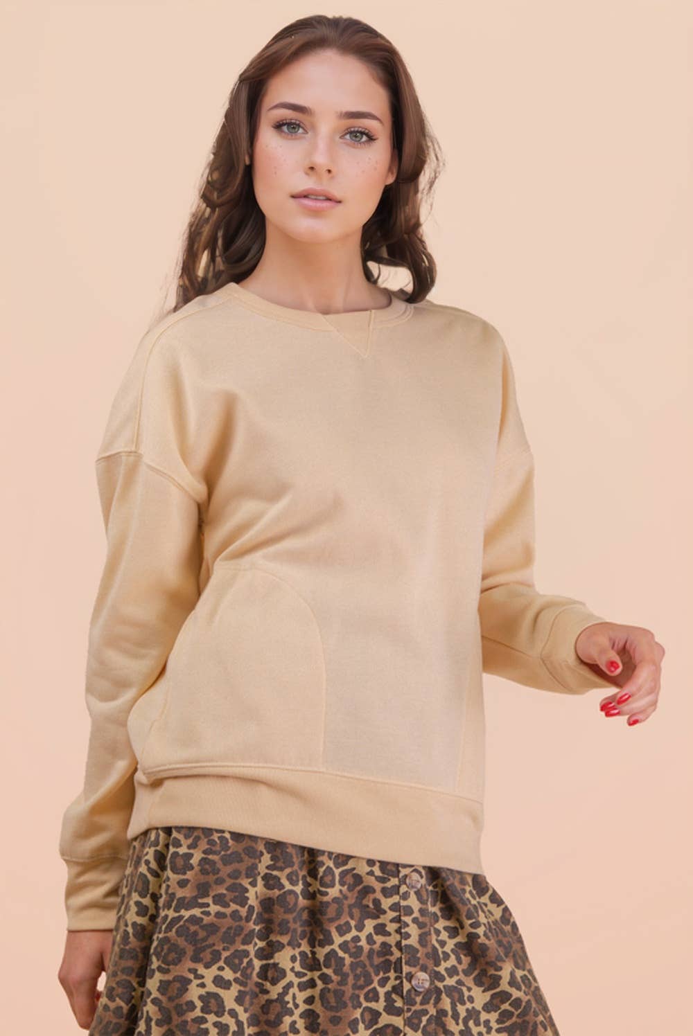 VERY J - Wholesale Knit Top - Women's - NT12385-Oversized Casual Comfy Solid Knit Top1