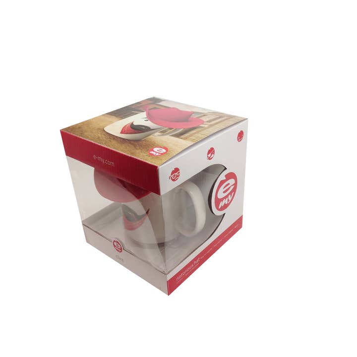 e-my – Engroshandel Kaffekrus – Jumbo Porcelæn krus med silikone hat „CLINT“