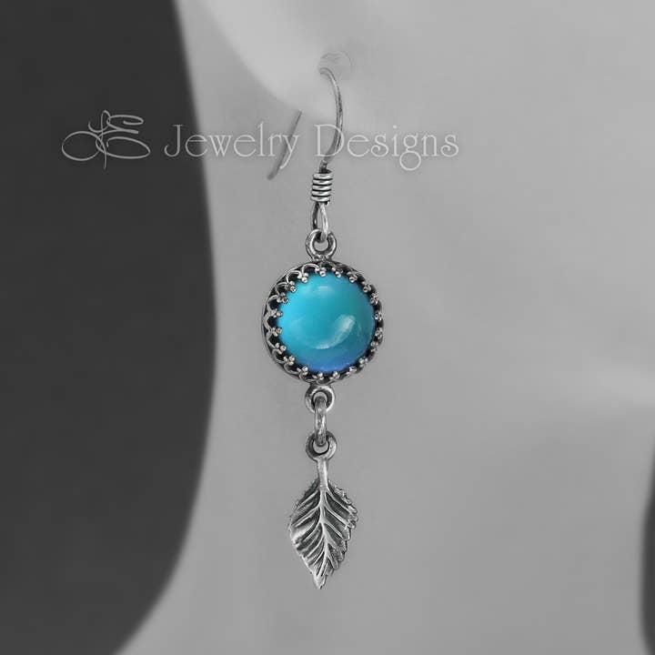 Sterling Silver Mood Leaf Earrings (color changing) for wholesale by LE Jewelry Designs