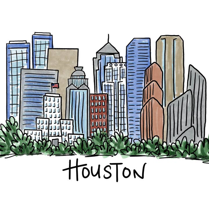 Anna Whitham Co. - Wholesale Tea Towel - Houston Tea Towel1