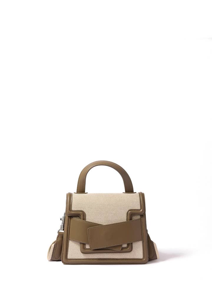 Evelyn Bag in canvas and genuine leather, Gray for wholesale by Bob Ore Blue Collection