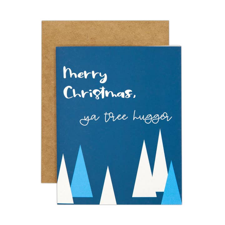 Tree Hugger Christmas Card for wholesale by The Crafter Way