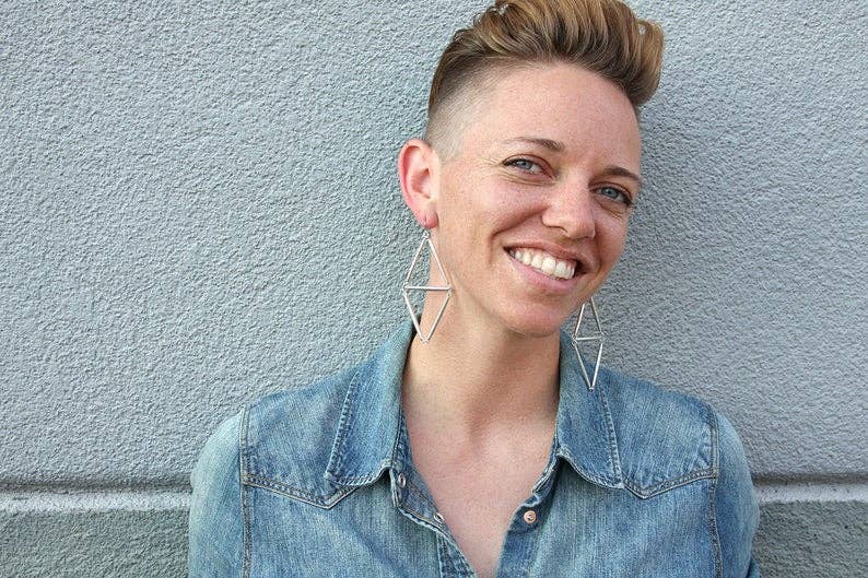 daniAWESOME - Wholesale Dangle Earrings - Geometric Silver Drop Earrings 4