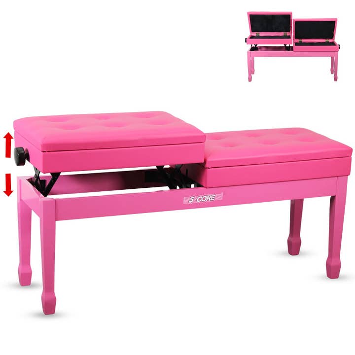 5 Core Duet Piano Bench 3 .5" Padded Cushioned Stool Wooden for wholesale by K Cube Inc