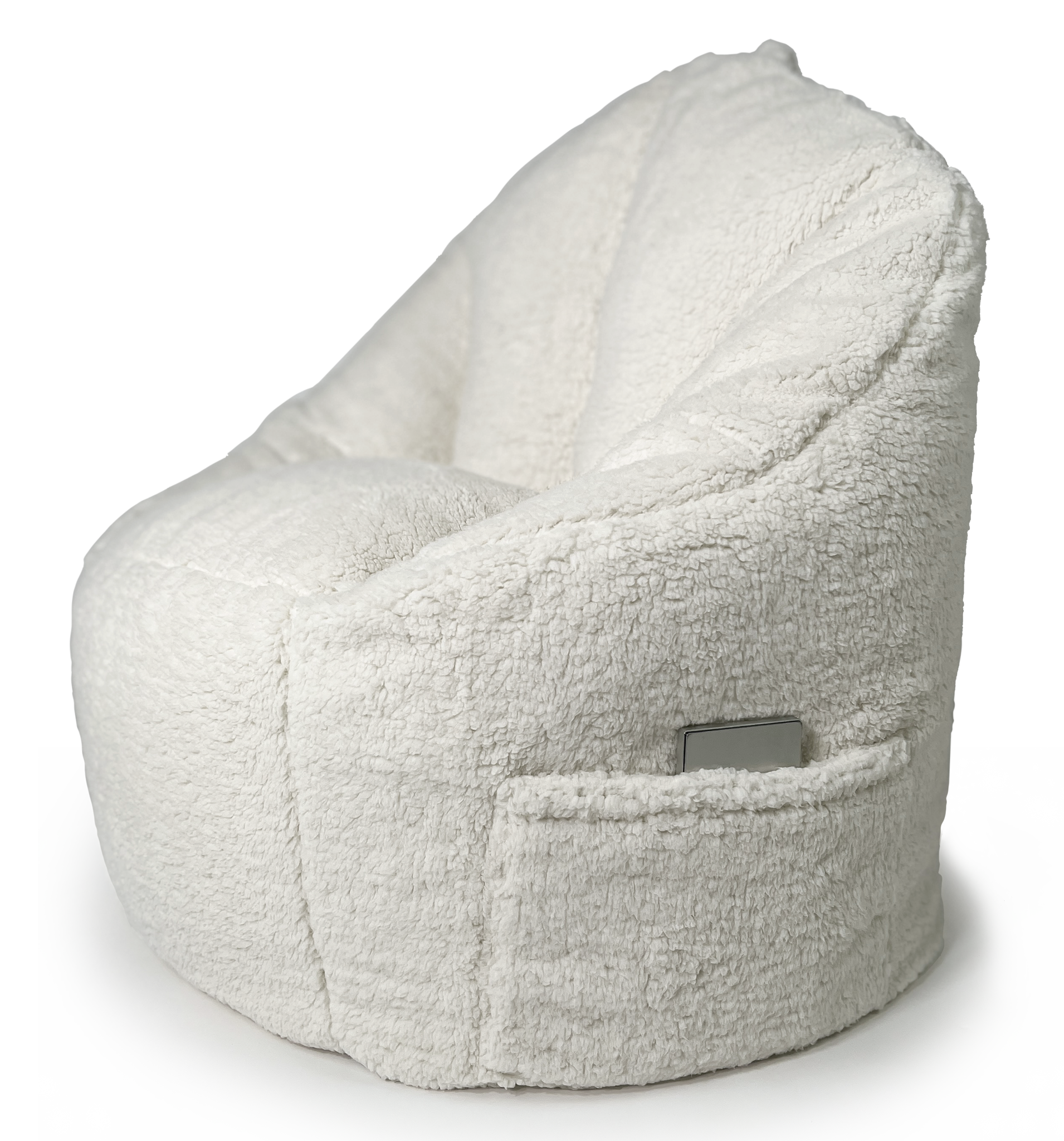 Mimish - Wholesale Chair - Campus Round Beanbag in Cozy Sherpa - Coconut1