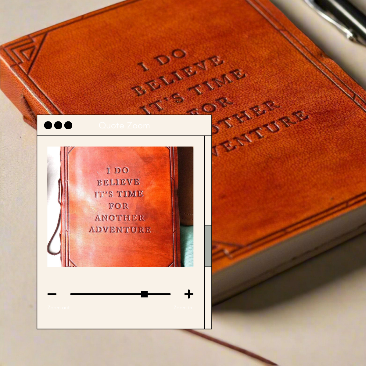 Soothi | Containers Of Creativity – Diário por atacado – Outra citação de aventura Leather Journal1