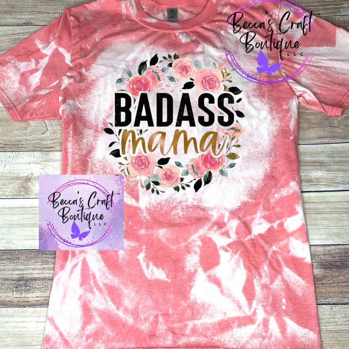 Camiseta blanqueada Bada** Mama para venta al por mayor de Becca's Craft Boutique