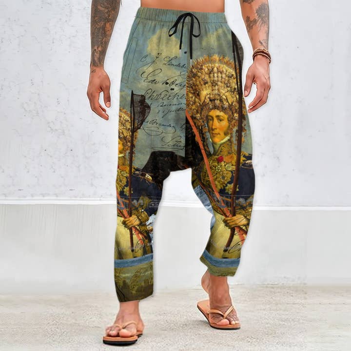 THE YOUNG KING ALT. 2 II Unisex Velvet All-Over Print Harem Pants for wholesale by Bønes and Balløøns