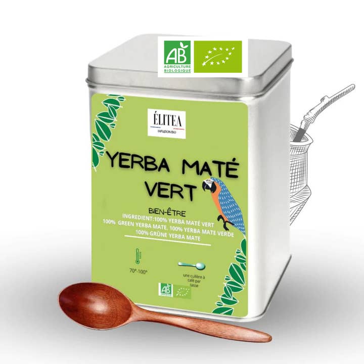 Élitea ORGANIC YERBA MATE Green From Brazil Pure 200g + a Free Spoon of Superior Grade Cut Leaves A for wholesale by ELITEA