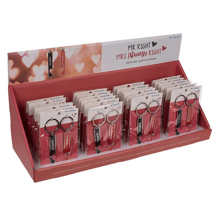 Close Up GmbH - Wholesale Keychain - Unisex - Mr. Right & Mrs. Always Right Keychains, set of 24