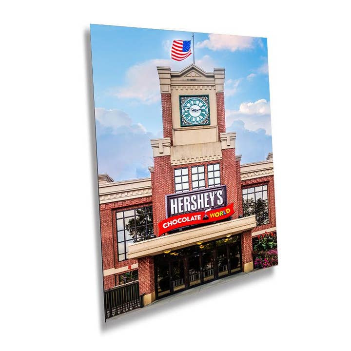 Welcome to Hershey's Chocolate World: Chocolate Museum World Attraction Wall Art Print Hershey, Pennsylvania Aluminum/Metal/Canvas for wholesale by Images By Cheri