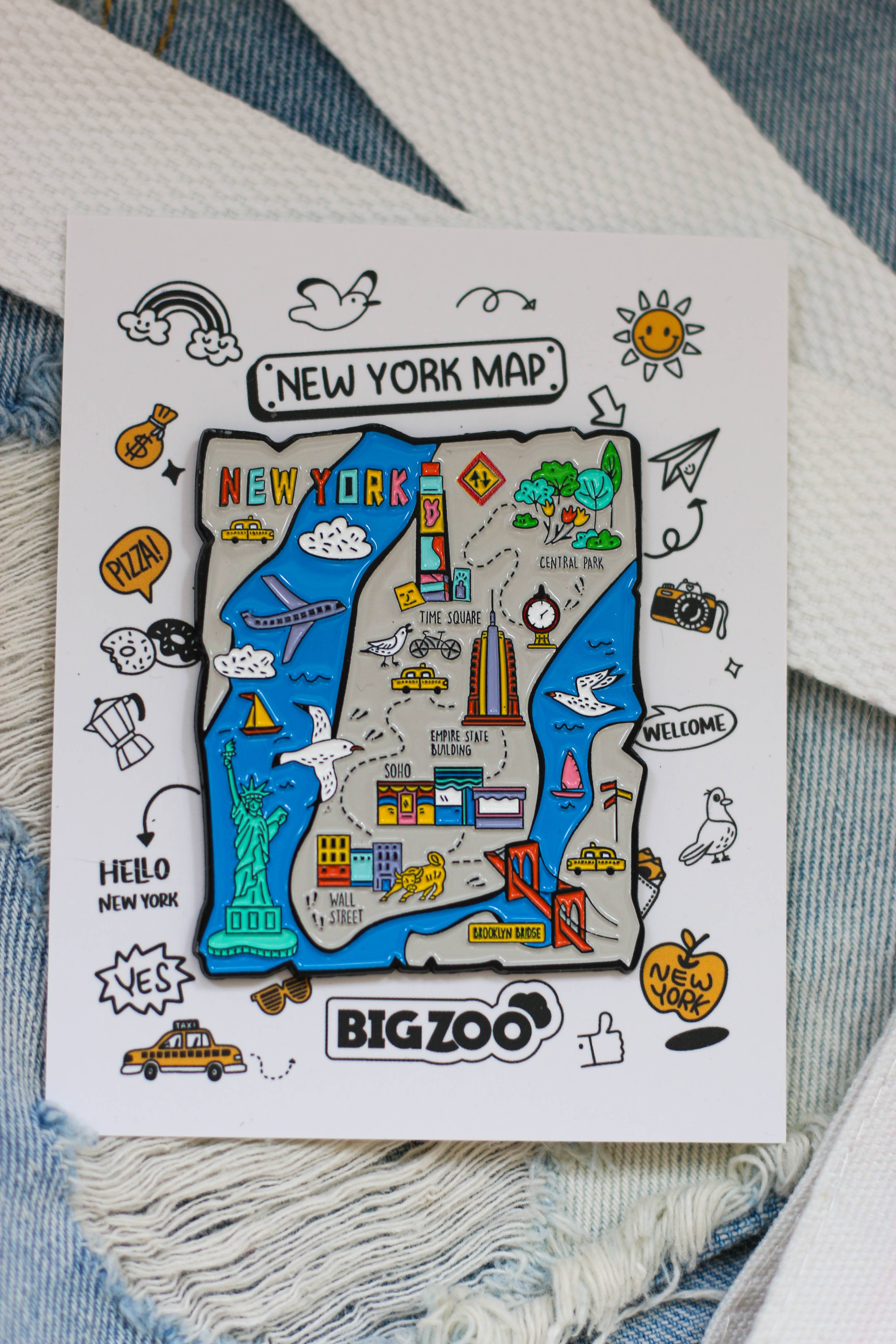 BigZoo Store - Vendita all'ingrosso Spilla da bavero - Spilla in smalto con mappa di New York City4