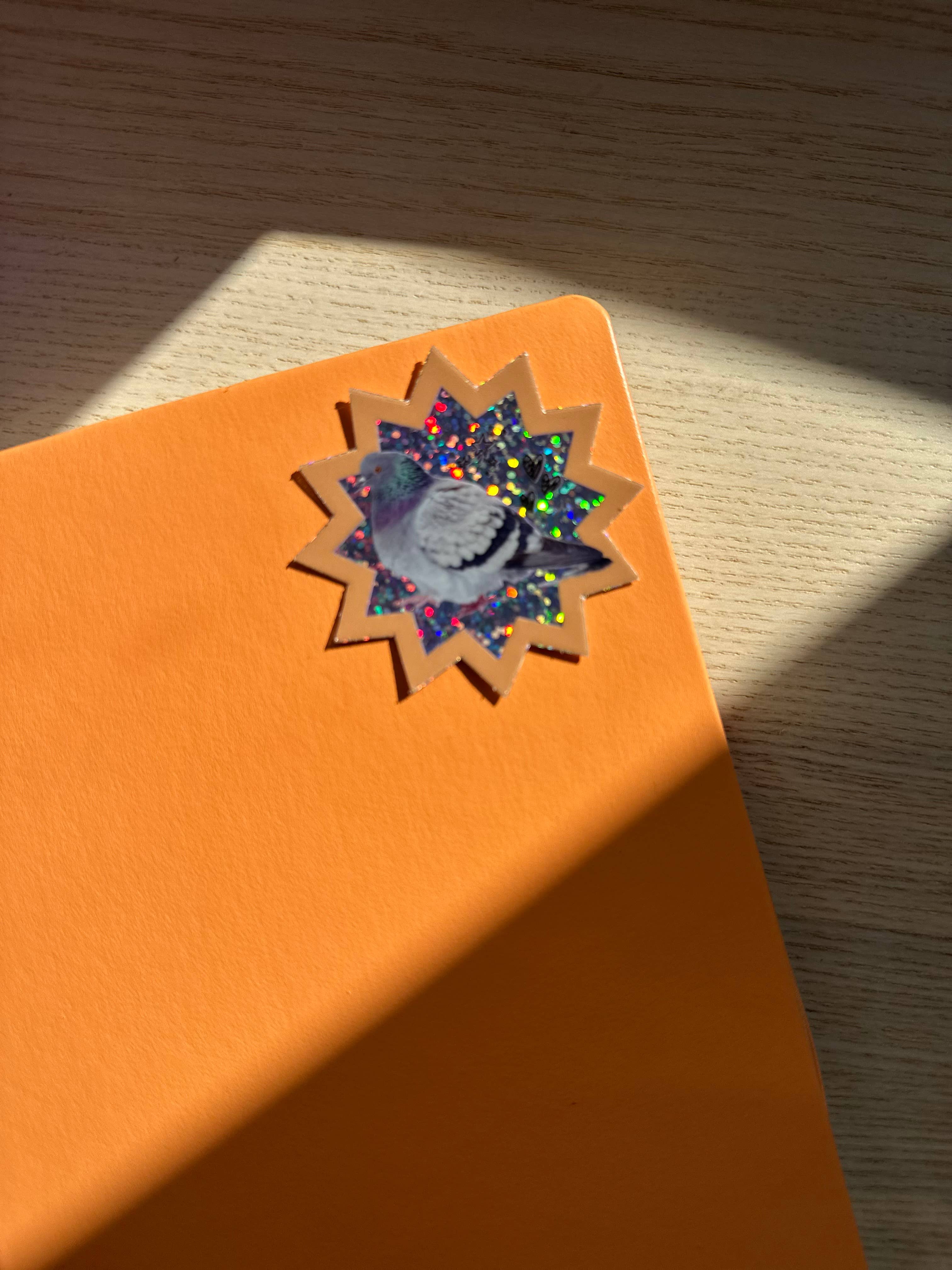 Shellflower - Venta al por mayor Pegatina - Pegatina de vinilo con purpurina de paloma disco2