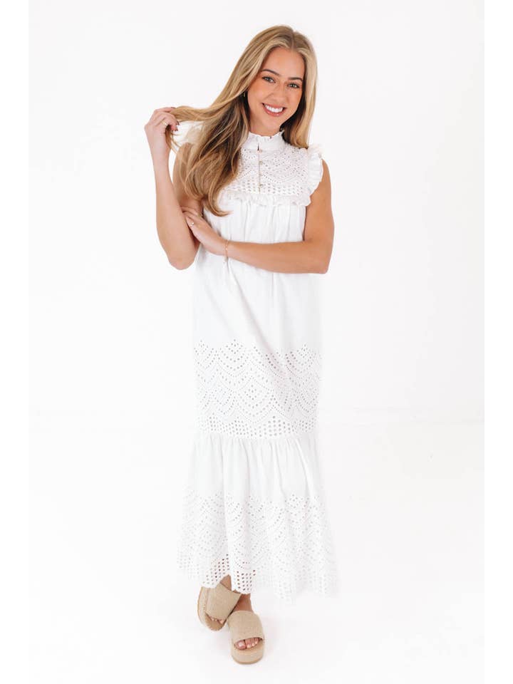 J.Marie Collections - Wholesale Dress - Women's - Chelsea Midi Dress - White
