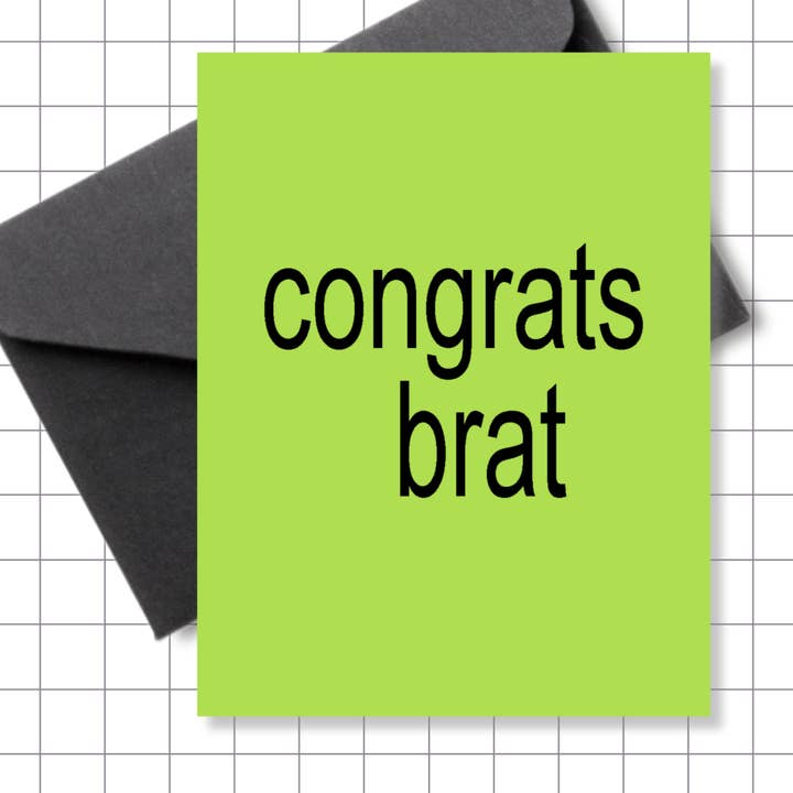 Tarjeta de Felicitación Felicidades Brat | Tarjeta de Felicitaciones para venta al por mayor de Motel Paper Los Angeles
