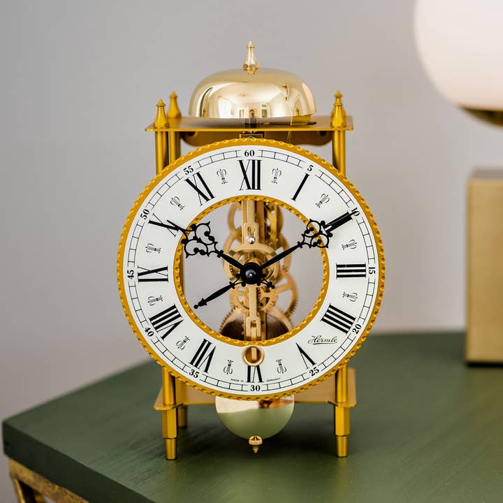 Hermle - Wholesale Desk Clock - Lahr Gold-Tone Metal Case Desk Clock0