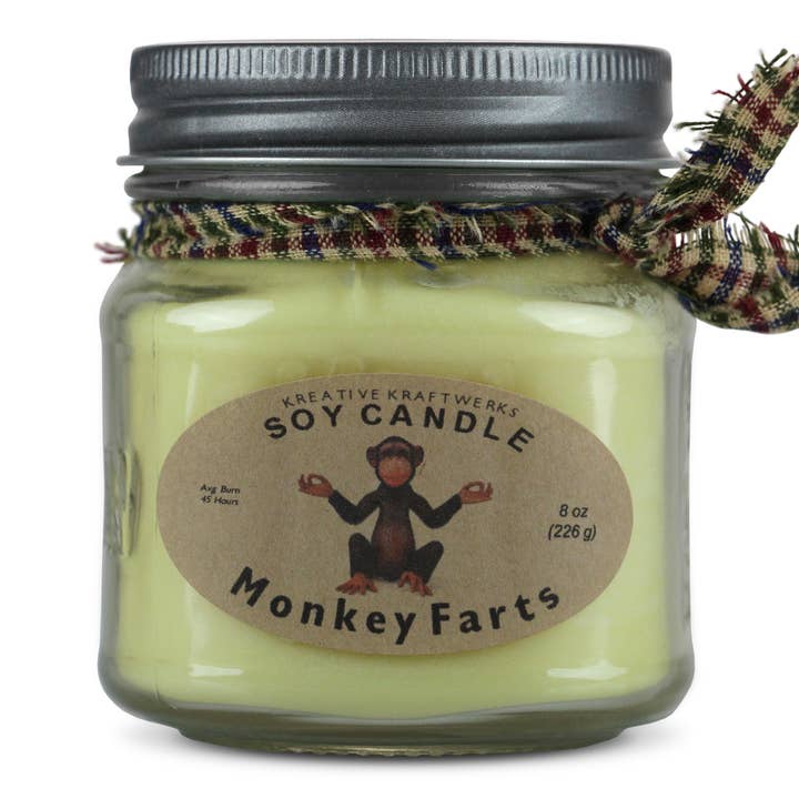 Bougie de soja Pets Singe pour la vente par Kreative Kraftwerks