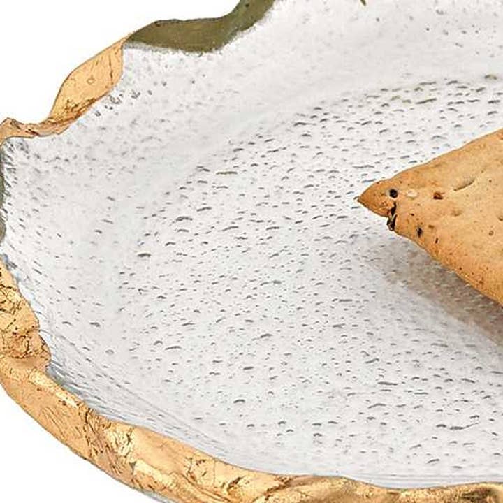 HomeRoots – wholesale Platter – 14 Glass Oval Edge Gold Leaf Platter3