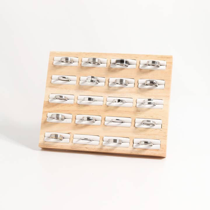 WJW - Wholesale Band/Stacked Ring - Black Center Polished Stainless Steel Ring6