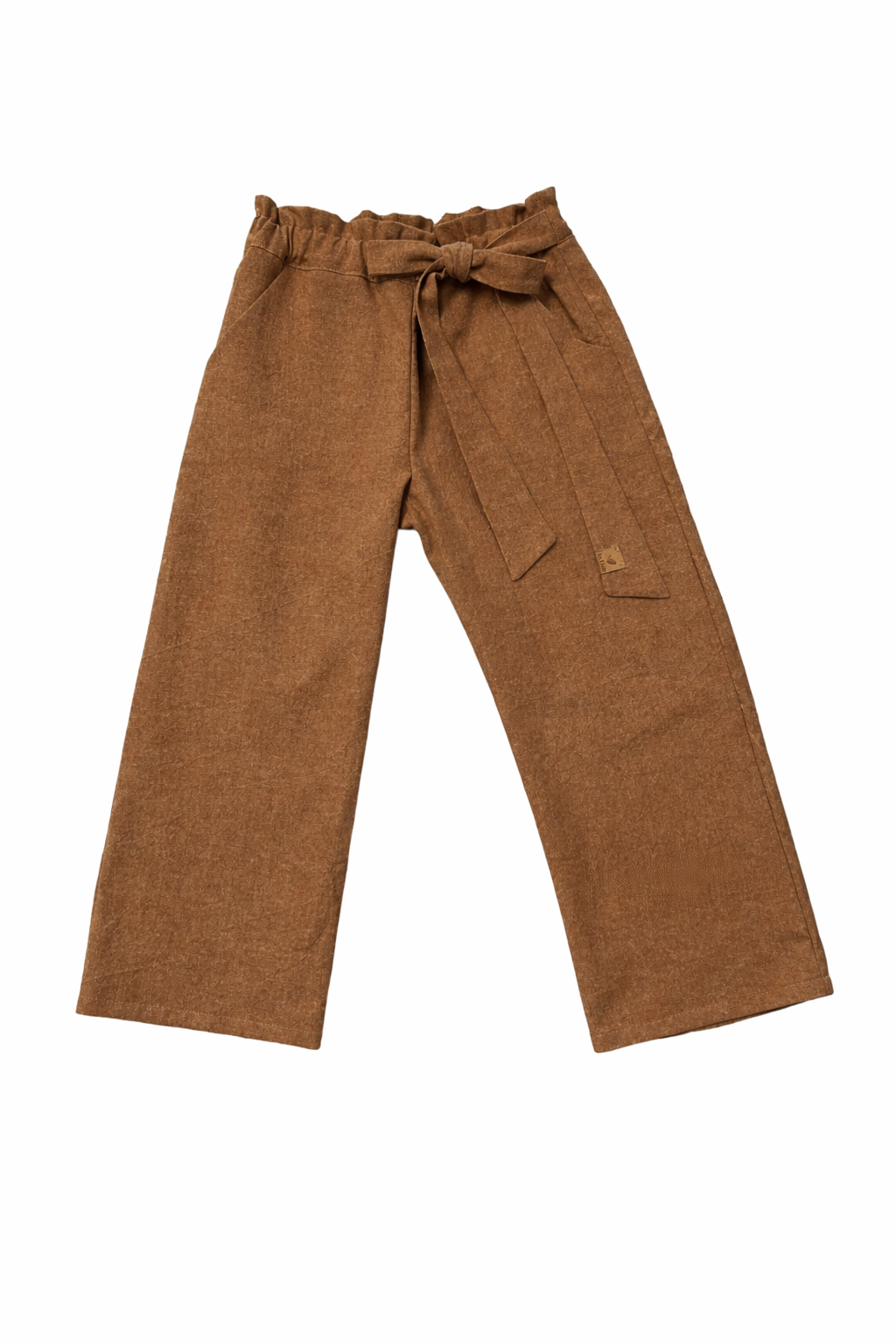 Tate & Adele - Wholesale Pants - Kids - Elsie Paper Bag Waist WIDE Leg Pant with Tie1