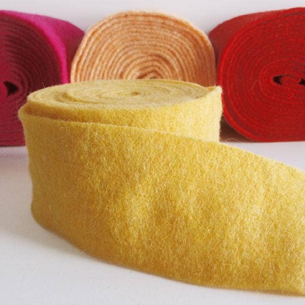 Packaging Decor - Wholesale Ribbon - Gift Wrapping - 100% Pure Wool Felt Ribbon - Sunshine Yellow4