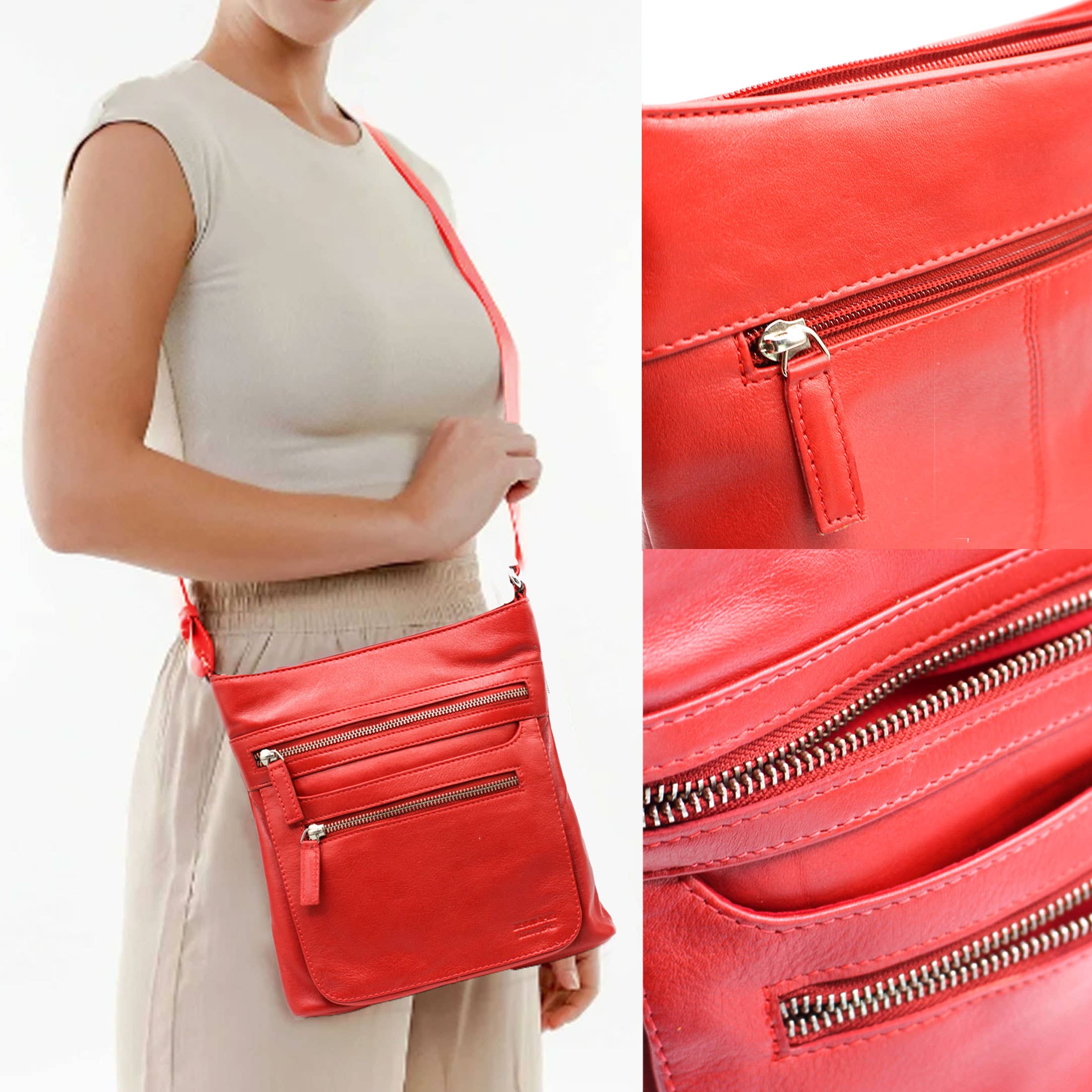 Zerimar 1942 – Großhandel Umhängetasche - Damen – Zerimar Damen Leder Schulterriemen - Exklusiv 25x24x6 cm2