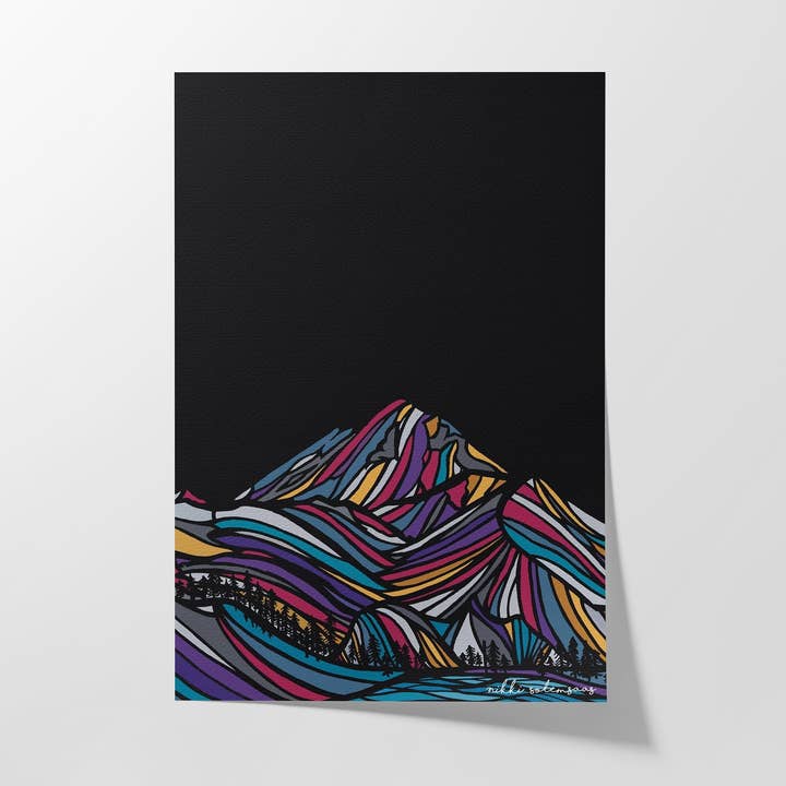 Mont. Baker - Impression artistique pour la vente par Paintinsidethelines