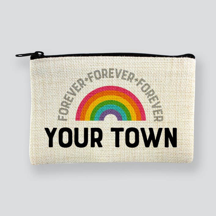 Personalized City Small Pouch - Forever Rainbow Name Drop for wholesale by Rock Scissor Paper