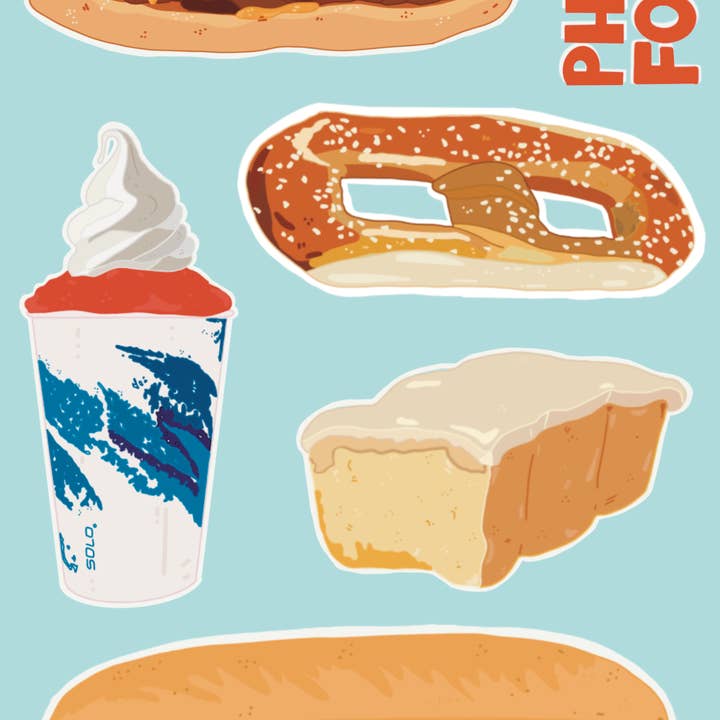 After Party Paper Co. - Wholesale Sticker - Philly Foods Sticker Sheet1