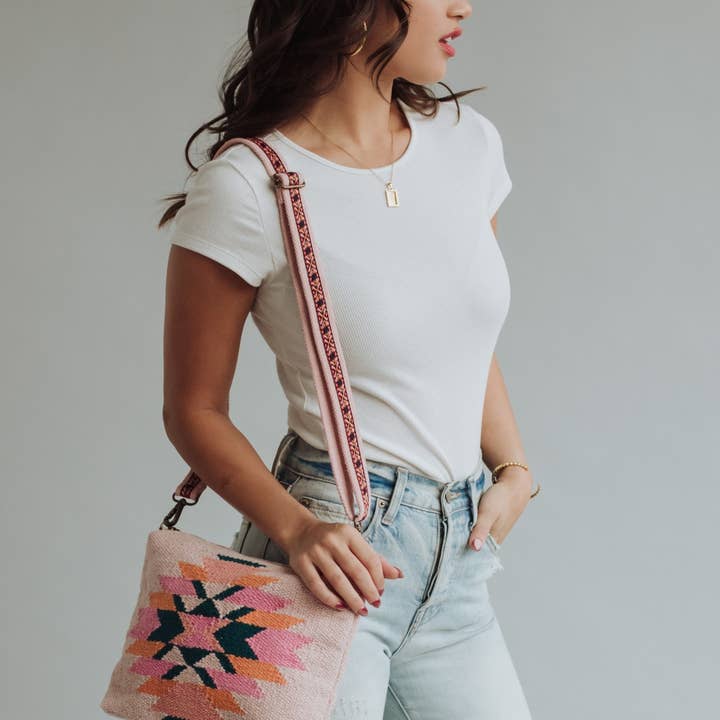 Panache Apparel Co. - Vente Sac à bandoulière – femme - Rose, Turquoise & Orange Sac Bandoulière Aztec1