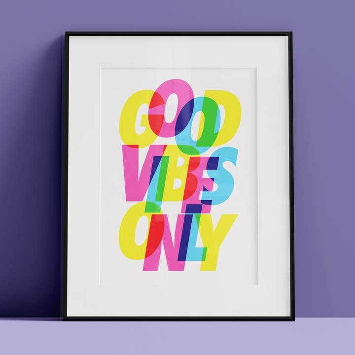 Good Vibes Only Art Print for wholesale by Hands & Hearts
