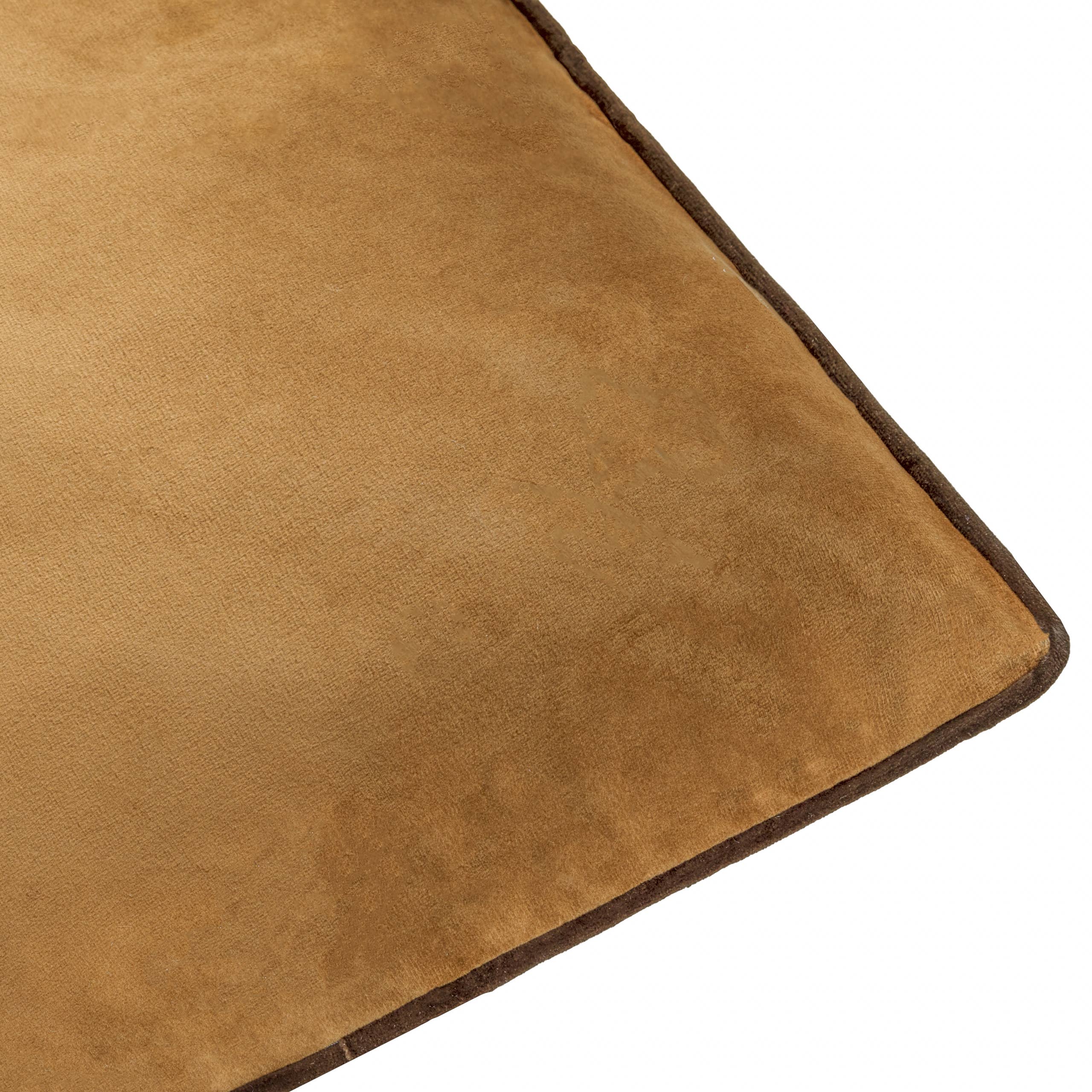 Caramel Chocolate Meridian Velvet Cushion Caramel/Chocolate for wholesale on Faire2