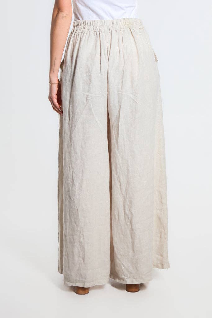 TINA Stephens Italy/Tees By Tina - Vente Pantalon – femme - Pantalon large en lin Angelena (PL187)15