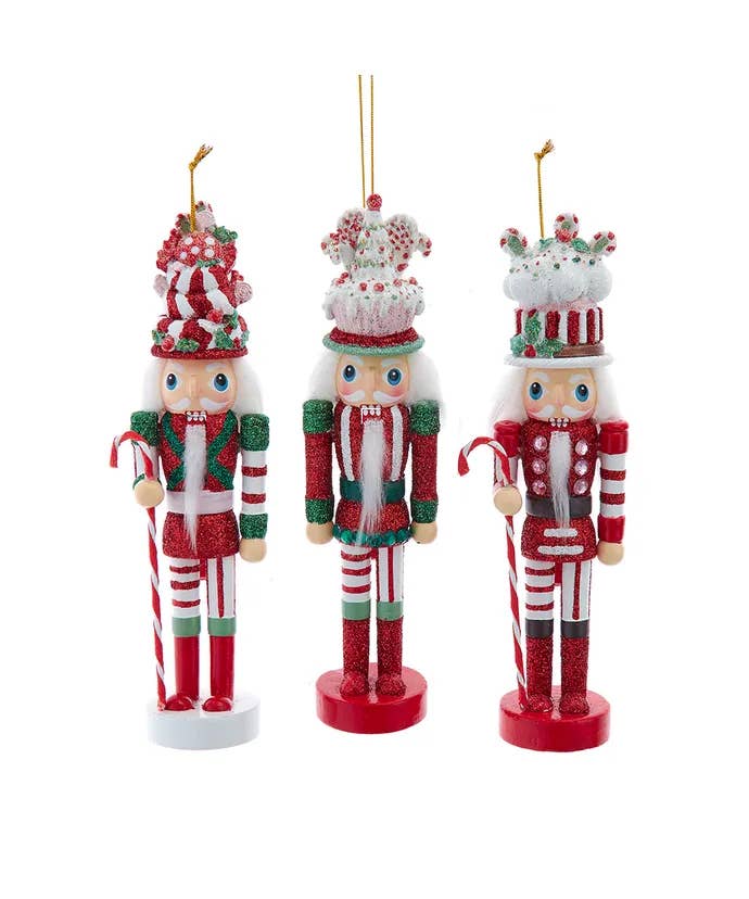 Kurt S. Adler, Inc. - Vente Objets de décoration - Soldat de Casse-Noisette de 15 cm avec Chapeau de Gâteau, 3 Assortis