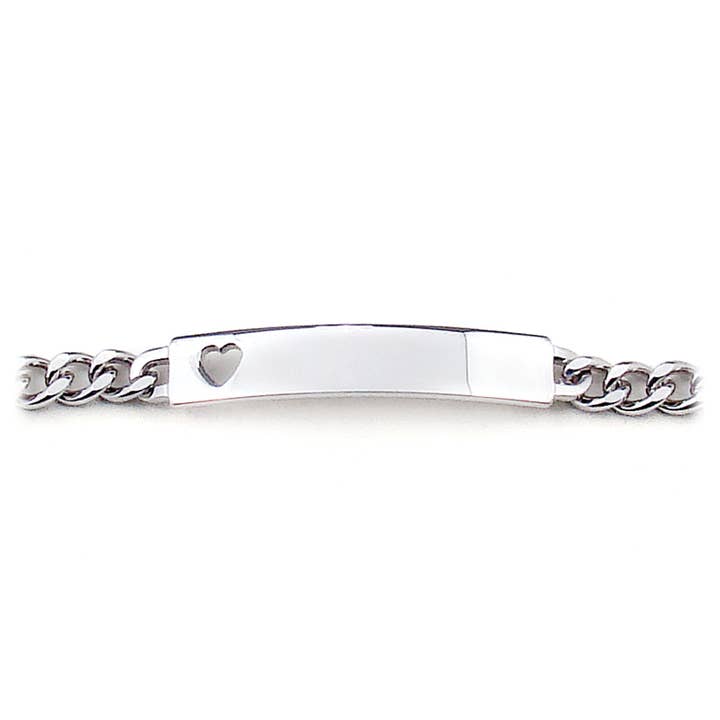 Speidel - Wholesale Charm/Dangle Bracelet - Ladies’ ID Bracelet with Heart Cut Out Plaque