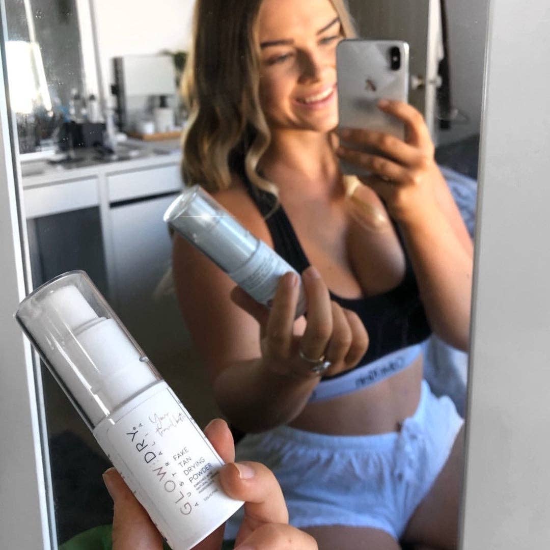 GlowDry Australia - Vente Autobronzants - GlowDry poudre sèche fixante pour teint hâlé - Mini spray poudre 22 g8