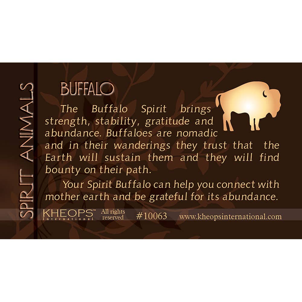 Kheops International - Wholesale Tarot Cards - Spirit Animal Info Card Buffalo (Each)0