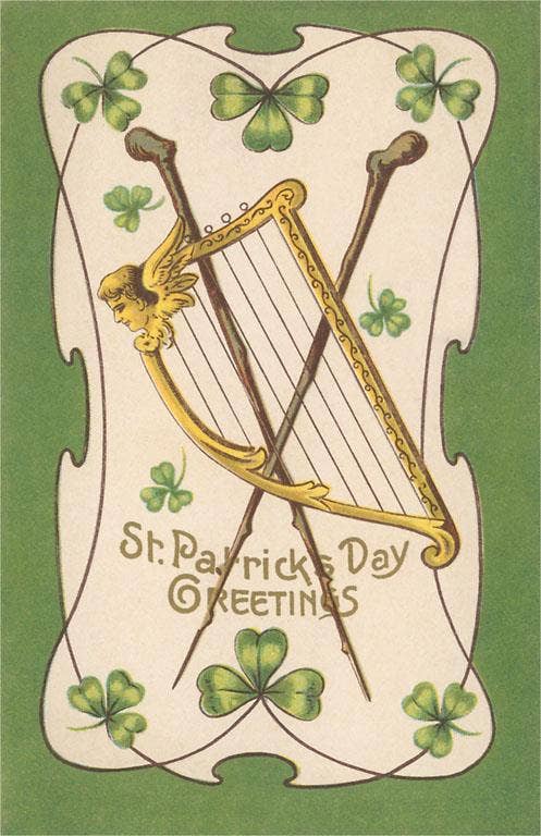 Found Image Press - Wholesale Sticker - Sticker SP-110 Harp and Shillelaghs0