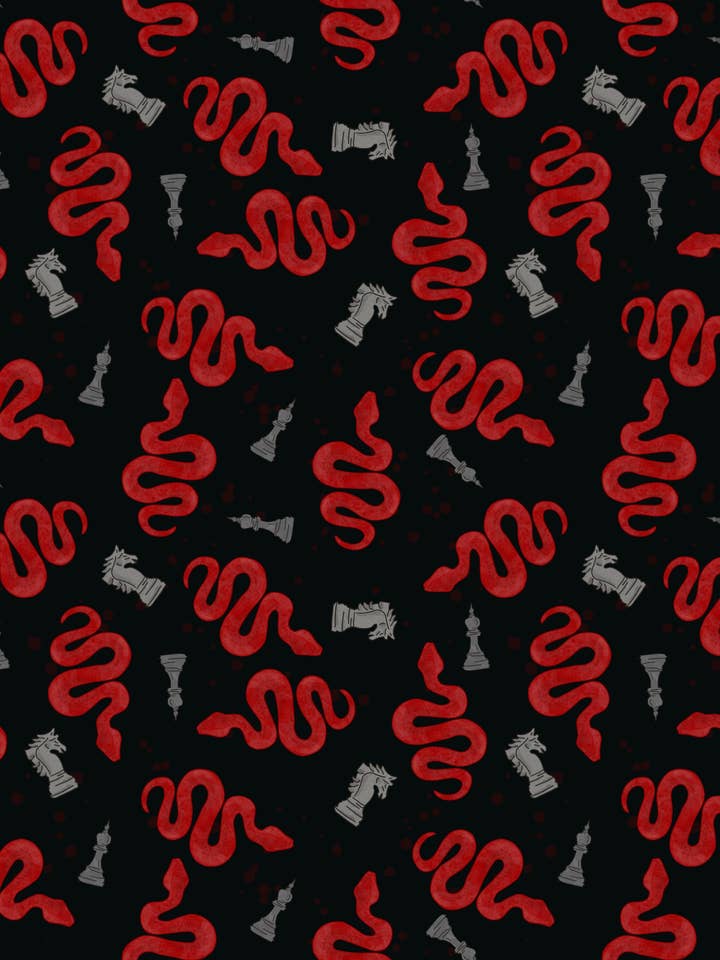 L'Ère Rebelle - Tissu inspiré des ères Swiftie avec motif de serpent et pièce d'échecs pour la vente par ThatsSewLauraUk