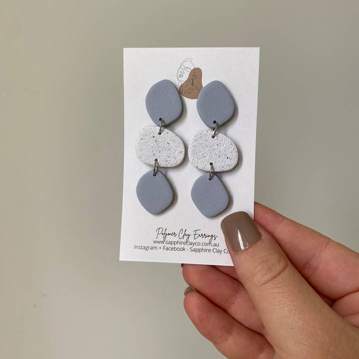 Sapphire Clay Co AU - Wholesale Dangle earrings - Organic Drop Pebble6